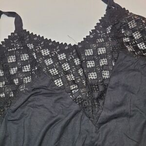 Blumin Apparel Lace Trim Camisole Women 3XL Black Excellent V-Neck Jersey Tank